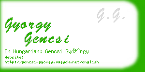 gyorgy gencsi business card